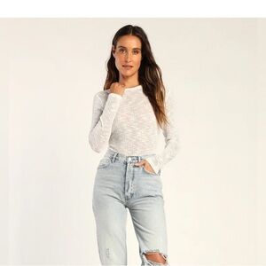 Free People Aura Layering Top XS White Cream